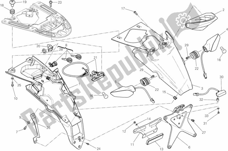 Wszystkie części do ? Wiat? A Tylne Ducati Monster 1100 EVO ABS 2013